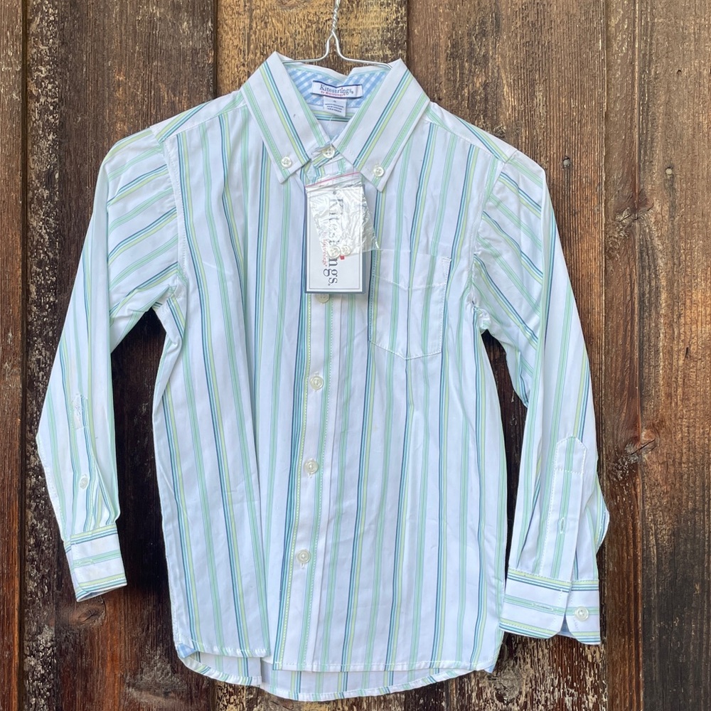 Kitestrings by Hartstrings New Striped Button Down Shirt Size Size 4